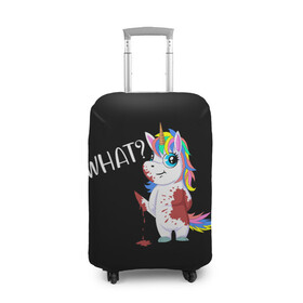 Чехол для чемодана 3D с принтом What Unicorn , 86% полиэфир, 14% спандекс | двустороннее нанесение принта, прорези для ручек и колес | cat | halloween | rainbow | unicorn | what | единорог | единорожек | кот | нож | пушистый | радуга | радужный | хэллоуин | что