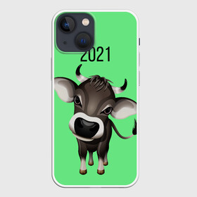 Чехол для iPhone 13 mini с принтом Год быка ,  |  | 2021 | бычок | год быка | гороскоп | маленький бычок. | телёнок