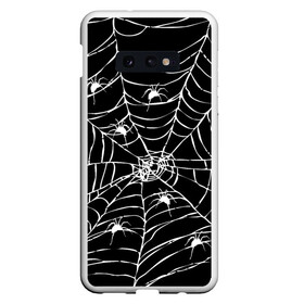 Чехол для Samsung S10E с принтом Паутина с пауками , Силикон | Область печати: задняя сторона чехла, без боковых панелей | black and white | darkness | halloween | horror | night | spider | web | готика | жуки | жуткий | мальчикам | насекомые | нечисть | нити | ночные | ночь | пауки | паутина | подарок | сетка | страшный | темный | тьма | хеллоуин | хоррор