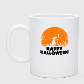 Кружка с принтом Happy Halloween , керамика | объем — 330 мл, диаметр — 80 мм. Принт наносится на бока кружки, можно сделать два разных изображения | 31 октября | halloween | halowen | ведьма | день всех святых | джек | костюм | кровь | лого | монстр | надпись | праздник | приведение | призрак | светильник | символ | страшная | тыква | ужасы | хеллоуин | хеллуин