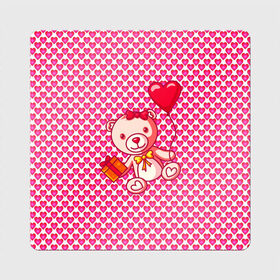 Магнит виниловый Квадрат с принтом Медвежонок сюрприз , полимерный материал с магнитным слоем | размер 9*9 см, закругленные углы | baby | bear | love is | teddy | valentines | бабочка | бантик | валентина | влюбленный | воздушный шарик | девочка | игрушка | лучшая мама | любимая жена | люблю | любовь | малыш | марта | медведь | медвежата | милый