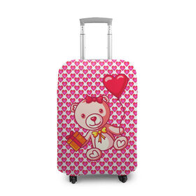 Чехол для чемодана 3D с принтом Медвежонок сюрприз , 86% полиэфир, 14% спандекс | двустороннее нанесение принта, прорези для ручек и колес | baby | bear | love is | teddy | valentines | бабочка | бантик | валентина | влюбленный | воздушный шарик | девочка | игрушка | лучшая мама | любимая жена | люблю | любовь | малыш | марта | медведь | медвежата | милый