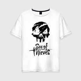 Женская футболка хлопок Oversize с принтом SEA OF THIEVES , 100% хлопок | свободный крой, круглый ворот, спущенный рукав, длина до линии бедер
 | game. | sea of thieve | sea of thieves | игра про пират | корабли | пираты | сиа оф зивс