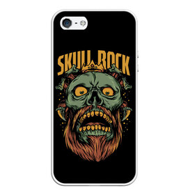Чехол для iPhone 5/5S матовый с принтом Skull Rock , Силикон | Область печати: задняя сторона чехла, без боковых панелей | art | beard | eyes | music | rock | skull | teeth | арт | борода | глаза | зубы | музыка | рок | череп