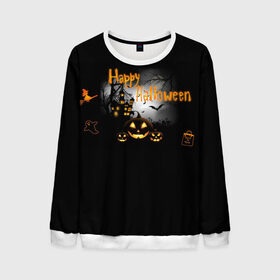Мужской свитшот 3D с принтом Halloween , 100% полиэстер с мягким внутренним слоем | круглый вырез горловины, мягкая резинка на манжетах и поясе, свободная посадка по фигуре | halloween | jack | lantern | pumpkin | светильник джека | хэллоуин