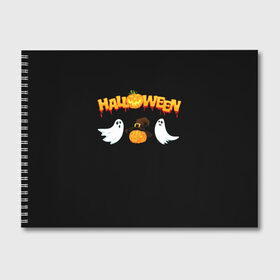 Альбом для рисования с принтом Halloween , 100% бумага
 | матовая бумага, плотность 200 мг. | halloween | jack | lantern | pumpkin | светильник джека | хэллоуин