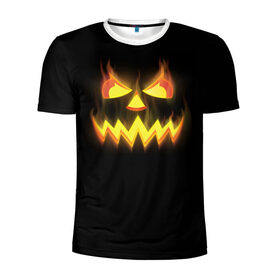 Мужская футболка 3D спортивная с принтом Halloween , 100% полиэстер с улучшенными характеристиками | приталенный силуэт, круглая горловина, широкие плечи, сужается к линии бедра | halloween | jack | lantern | pumpkin | светильник джека | хэллоуин