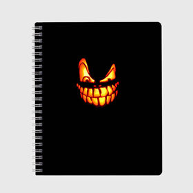 Тетрадь с принтом Halloween , 100% бумага | 48 листов, плотность листов — 60 г/м2, плотность картонной обложки — 250 г/м2. Листы скреплены сбоку удобной пружинной спиралью. Уголки страниц и обложки скругленные. Цвет линий — светло-серый
 | halloween | jack | lantern | pumpkin | светильник джека | хэллоуин