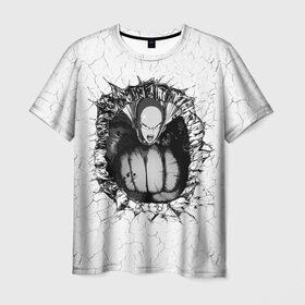 Мужская футболка 3D с принтом Saitama | OnePunchMan , 100% полиэфир | прямой крой, круглый вырез горловины, длина до линии бедер | 