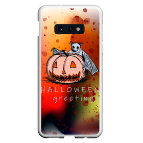 Чехол для Samsung S10E с принтом Bat and pumpkin , Силикон | Область печати: задняя сторона чехла, без боковых панелей | halloween | hallowen | halowen | helloween | день всех святых | летучая мышь | тыква | халовен | халовин | хеллуин | хеловин