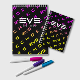 Блокнот с принтом EVE ECHOES ИВ ЭХО , 100% бумага | 48 листов, плотность листов — 60 г/м2, плотность картонной обложки — 250 г/м2. Листы скреплены удобной пружинной спиралью. Цвет линий — светло-серый
 | Тематика изображения на принте: echo | echoes | eve | game | games | logo | online | space | ев онлайн | ев эхо | еве | ив онлайн | ив эхо | игра | игры | космос | лого | логотип | логотипы | онлайн | символ | символы | эхо | эхос