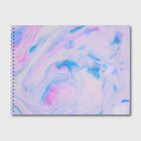 Альбом для рисования с принтом BluePink , 100% бумага
 | матовая бумага, плотность 200 мг. | gradient | swirl | swirly | абстракция | акварель | без дизайна | волны | голубая | градиент | графика | краски | на каждый день | облака | омбре | разноцветные разводы | рисунок | розовая | розовый | софтовая