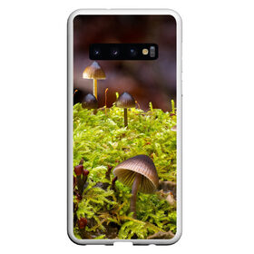 Чехол для Samsung Galaxy S10 с принтом Мох , Силикон | Область печати: задняя сторона чехла, без боковых панелей | Тематика изображения на принте: гриб | грибы | дерево | деревья | зелёные | зелёный | зелень | лес | леса | лесной | мох | мхи | пенёк | пеньки | пни | поганка | поганки | природа | природный | флора