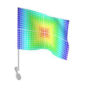 Флаг для автомобиля с принтом Абстракция , 100% полиэстер | Размер: 30*21 см | абстрактные | абстрактный | абстракция | квадрат | квадраты | плитка | плитки | плиточки | светящиеся | яркие | яркий