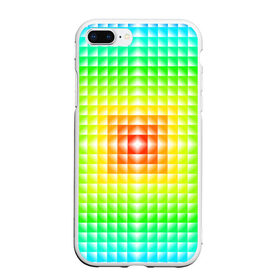 Чехол для iPhone 7Plus/8 Plus матовый с принтом Абстракция , Силикон | Область печати: задняя сторона чехла, без боковых панелей | абстрактные | абстрактный | абстракция | квадрат | квадраты | плитка | плитки | плиточки | светящиеся | яркие | яркий