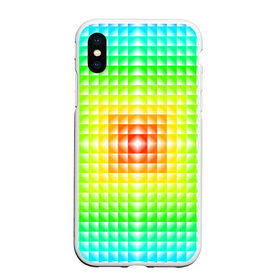 Чехол для iPhone XS Max матовый с принтом Абстракция , Силикон | Область печати: задняя сторона чехла, без боковых панелей | абстрактные | абстрактный | абстракция | квадрат | квадраты | плитка | плитки | плиточки | светящиеся | яркие | яркий