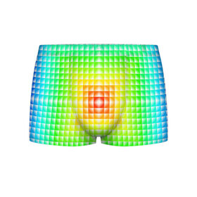 Мужские трусы 3D с принтом Абстракция , 50% хлопок, 50% полиэстер | классическая посадка, на поясе мягкая тканевая резинка | абстрактные | абстрактный | абстракция | квадрат | квадраты | плитка | плитки | плиточки | светящиеся | яркие | яркий