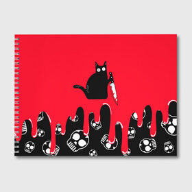 Альбом для рисования с принтом WHAT CAT , 100% бумага
 | матовая бумага, плотность 200 мг. | art | black | black cat | cat | dark | dark cat | halloween | what | what cat | what mem | арт | кот | кот арт | кот мем | мем | нож | праздник | прикол | прикольный кот | убица | хэллоуин | чёрный | чёрный кот | что | что мем
