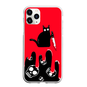 Чехол для iPhone 11 Pro матовый с принтом WHAT CAT , Силикон |  | art | black | black cat | cat | dark | dark cat | halloween | what | what cat | what mem | арт | кот | кот арт | кот мем | мем | нож | праздник | прикол | прикольный кот | убица | хэллоуин | чёрный | чёрный кот | что | что мем
