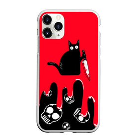 Чехол для iPhone 11 Pro Max матовый с принтом WHAT CAT , Силикон |  | art | black | black cat | cat | dark | dark cat | halloween | what | what cat | what mem | арт | кот | кот арт | кот мем | мем | нож | праздник | прикол | прикольный кот | убица | хэллоуин | чёрный | чёрный кот | что | что мем