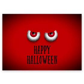 Поздравительная открытка с принтом Happy Halloween , 100% бумага | плотность бумаги 280 г/м2, матовая, на обратной стороне линовка и место для марки
 | halloween | happy halloween | глаза | праздник | страшный праздник | хэллоуин