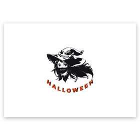 Поздравительная открытка с принтом Феечка Хеллуин , 100% бумага | плотность бумаги 280 г/м2, матовая, на обратной стороне линовка и место для марки
 | helloween | witch halloween | ведьма | ведьма хеллуин | день всех святых | феечка | фея | хеллуин