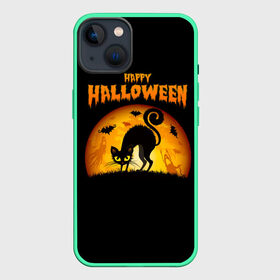 Чехол для iPhone 13 с принтом Helloween ,  |  | Тематика изображения на принте: halloween | ведьма | летучая мышь | полнолуние | привидение | призрак | тыква | хеллоуин | хелуин | хэллоин | хэллоуин | хэлоуин | хэлуин | черный кот