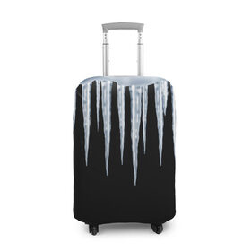 Чехол для чемодана 3D с принтом Сосульки во тьме , 86% полиэфир, 14% спандекс | двустороннее нанесение принта, прорези для ручек и колес | 