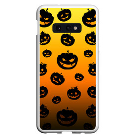 Чехол для Samsung S10E с принтом Halloween - Тыквы , Силикон | Область печати: задняя сторона чехла, без боковых панелей | Тематика изображения на принте: halloween | jack lantern | trick or treat | день всех святых | день мертвых | конфеты или жизнь | лицо тыквы | праздник | рожи | светильник джека | страшно | тыква | тыква с лицом | тыквенный | тыквы | ужасы