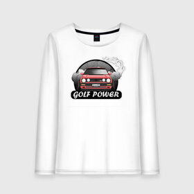 Женский лонгслив хлопок с принтом Golf power , 100% хлопок |  | car | drift | golf | race | автомобиль | гольф | гонки | дрифт | машина