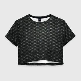 Женская футболка Crop-top 3D с принтом МЕТАЛЛИЧЕСКАЯ СЕТКА , 100% полиэстер | круглая горловина, длина футболки до линии талии, рукава с отворотами | iron | броня | железо | кольчуга | металл | сетка | текстуры