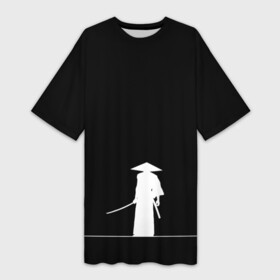 Платье-футболка 3D с принтом Одинокий самурай ,  |  | japan | аниме | вакидзаси | катакана | катана | мафия | меч | самурай | танто | тати | хирогана | якудза | японец | япония | японский