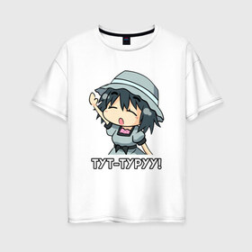 Женская футболка хлопок Oversize с принтом Маюри , 100% хлопок | свободный крой, круглый ворот, спущенный рукав, длина до линии бедер
 | аниме | врата штейна | доброе утро | маюри | привет