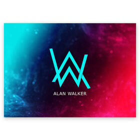 Поздравительная открытка с принтом ALAN WALKER / АЛАН УОКЕР , 100% бумага | плотность бумаги 280 г/м2, матовая, на обратной стороне линовка и место для марки
 | Тематика изображения на принте: alan | faded | house | logo | music | walker | алан | вокер | волкер | диджей | лого | логотип | логотипы | музыка | музыкант | символ | символы | танцеальная | уокер | хаус | электронная