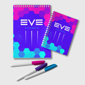 Блокнот с принтом EVE ECHOES ИВ ЭХО , 100% бумага | 48 листов, плотность листов — 60 г/м2, плотность картонной обложки — 250 г/м2. Листы скреплены удобной пружинной спиралью. Цвет линий — светло-серый
 | echo | echoes | eve | game | games | logo | online | space | ев онлайн | ев эхо | еве | ив онлайн | ив эхо | игра | игры | космос | лого | логотип | логотипы | онлайн | символ | символы | эхо | эхос