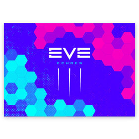 Поздравительная открытка с принтом EVE ECHOES / ИВ ЭХО , 100% бумага | плотность бумаги 280 г/м2, матовая, на обратной стороне линовка и место для марки
 | echo | echoes | eve | game | games | logo | online | space | ев онлайн | ев эхо | еве | ив онлайн | ив эхо | игра | игры | космос | лого | логотип | логотипы | онлайн | символ | символы | эхо | эхос