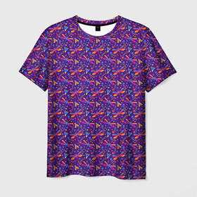 Мужская футболка 3D с принтом Стрекоза , 100% полиэфир | прямой крой, круглый вырез горловины, длина до линии бедер | насекомое | полет | узор | яркий