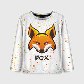 Детский лонгслив 3D с принтом FOX , 100% полиэстер | длинные рукава, круглый вырез горловины, полуприлегающий силуэт
 | animals | fox | foxes | foxy | ginger | животные | лис | лиса | лисенок | лисий | лисица | лисицы | лисичка | лисички | лисы | лисята | оранжевый