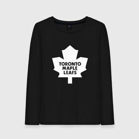 Женский лонгслив хлопок с принтом Торонто Мейпл Лифс , 100% хлопок |  | hockey | maple leafs | nhl | toronto | toronto maple leafs | usa | мейпл лифс | нхл | спорт | сша | торонто | торонто мейпл лифс | хоккей | шайба