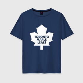 Женская футболка хлопок Oversize с принтом Торонто Мейпл Лифс , 100% хлопок | свободный крой, круглый ворот, спущенный рукав, длина до линии бедер
 | hockey | maple leafs | nhl | toronto | toronto maple leafs | usa | мейпл лифс | нхл | спорт | сша | торонто | торонто мейпл лифс | хоккей | шайба