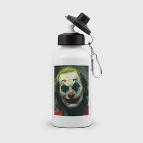Бутылка спортивная с принтом Joker , металл | емкость — 500 мл, в комплекте две пластиковые крышки и карабин для крепления | joker | джокер