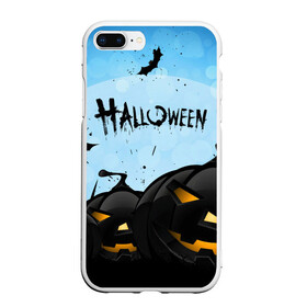 Чехол для iPhone 7Plus/8 Plus матовый с принтом HALLOWEEN , Силикон | Область печати: задняя сторона чехла, без боковых панелей | bones | ghost | halloween | pumpkin | skull | кости | летучие мыши | приведение | призрак | скелет | тыква | хеллоуин | хоррор | хэллоуин