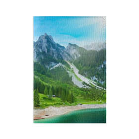 Обложка для паспорта матовая кожа с принтом Альпийские горы , натуральная матовая кожа | размер 19,3 х 13,7 см; прозрачные пластиковые крепления | Тематика изображения на принте: альпийские горы | альпы | гора | горы | озеро