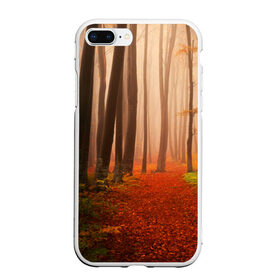 Чехол для iPhone 7Plus/8 Plus матовый с принтом Осенний лес , Силикон | Область печати: задняя сторона чехла, без боковых панелей | деревья | лес | листва | осенний лес | осень | природа