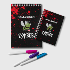 Блокнот с принтом Halloween ZOMBEE , 100% бумага | 48 листов, плотность листов — 60 г/м2, плотность картонной обложки — 250 г/м2. Листы скреплены удобной пружинной спиралью. Цвет линий — светло-серый
 | 31 октября | halloween | halowen | ведьма | день всех святых | джек | костюм | кровь | лого | монстр | надпись | праздник | приведение | призрак | светильник | символ | страшная | тыква | ужасы | хеллоуин | хеллуин