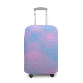 Чехол для чемодана 3D с принтом Lines98 , 86% полиэфир, 14% спандекс | двустороннее нанесение принта, прорези для ручек и колес | Тематика изображения на принте: blue | good | lines | pink | positive | vibes | квадраты | красиво | линии | розовый | текстура | узор | шары