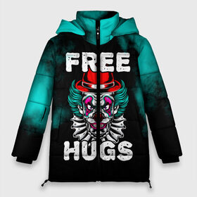 Женская зимняя куртка 3D с принтом FREE HUGS , верх — 100% полиэстер; подкладка — 100% полиэстер; утеплитель — 100% полиэстер | длина ниже бедра, силуэт Оверсайз. Есть воротник-стойка, отстегивающийся капюшон и ветрозащитная планка. 

Боковые карманы с листочкой на кнопках и внутренний карман на молнии | 31 октября | halloween | halowen | ведьма | день всех святых | джек | костюм | кровь | лого | монстр | надпись | праздник | приведение | призрак | светильник | символ | страшная | тыква | ужасы | хеллоуин | хеллуин