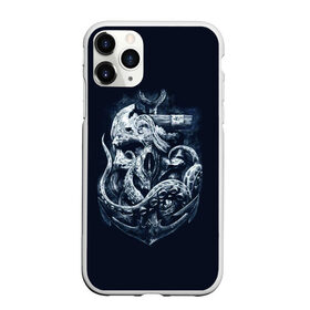 Чехол для iPhone 11 Pro Max матовый с принтом Кракен , Силикон |  | брутальная | веселый роджер | вода | корсар | кость | кракен | мертвец | море | мрачная | океан | осьминог | пират | темная | ужас | утопленник | череп | щупальца | якорь