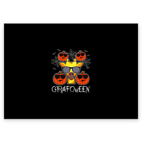 Поздравительная открытка с принтом Girawoween , 100% бумага | плотность бумаги 280 г/м2, матовая, на обратной стороне линовка и место для марки
 | Тематика изображения на принте: 31 октября | halloween | halowen | ведьма | день всех святых | джек | костюм | кровь | лого | монстр | надпись | праздник | приведение | призрак | светильник | символ | страшная | тыква | ужасы | хеллоуин | хеллуин