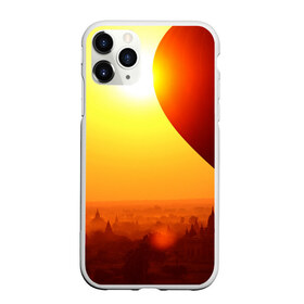 Чехол для iPhone 11 Pro Max матовый с принтом Город в пустыне , Силикон |  | Тематика изображения на принте: закат | оранжевый | пустыня | солнце